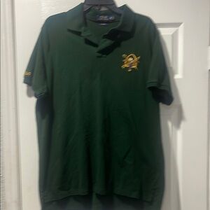 Green Ralph Lauren Polo Shirt with Gold Embroidery